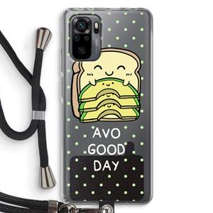 CaseCompany Avo Good Day: Xiaomi Redmi Note 10 Pro Transparant Hoesje met koord