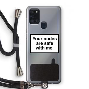 CaseCompany Safe with me: Samsung Galaxy A21s Transparant Hoesje met koord