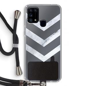 CaseCompany Marmeren pijlen: Samsung Galaxy M31 Transparant Hoesje met koord