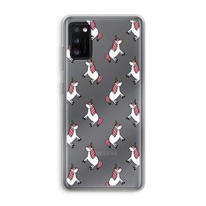 CaseCompany Eenhoorns overal: Samsung Galaxy A41 Transparant Hoesje
