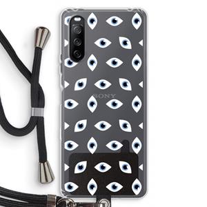 CaseCompany Eyes pattern: Sony Sony Xperia 10 III Transparant Hoesje met koord