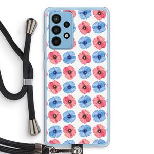 CaseCompany Klaproosjes: Samsung Galaxy A52 Transparant Hoesje met koord