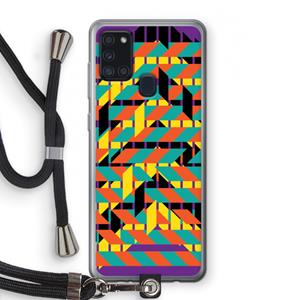 CaseCompany Skew Bee 2: Samsung Galaxy A21s Transparant Hoesje met koord
