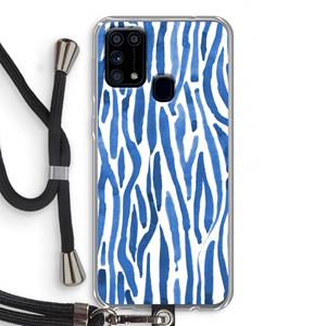 CaseCompany Blauwe nerven: Samsung Galaxy M31 Transparant Hoesje met koord