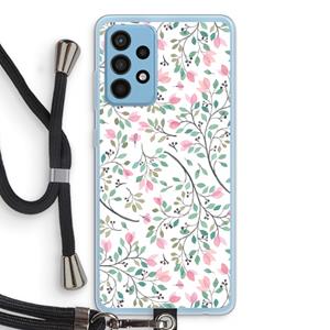 CaseCompany Sierlijke bloemen: Samsung Galaxy A52 Transparant Hoesje met koord