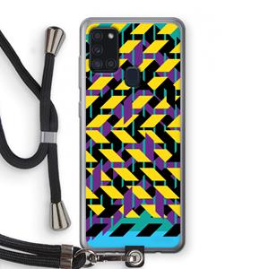 CaseCompany Skew Bee 3: Samsung Galaxy A21s Transparant Hoesje met koord