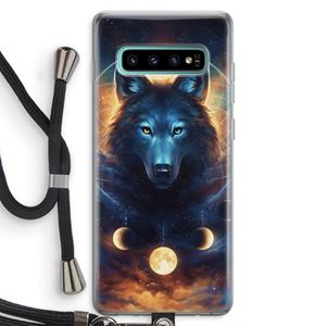 CaseCompany Wolf Dreamcatcher: Samsung Galaxy S10 Plus Transparant Hoesje met koord