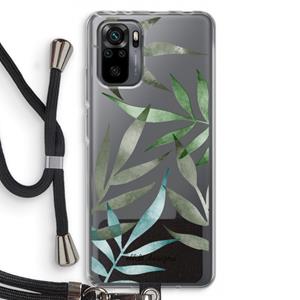 CaseCompany Tropical watercolor leaves: Xiaomi Redmi Note 10 Pro Transparant Hoesje met koord