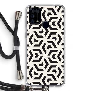 CaseCompany Crazy pattern: Samsung Galaxy M31 Transparant Hoesje met koord