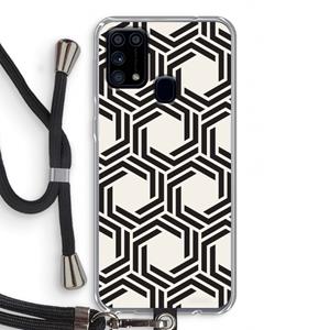 CaseCompany Geometrisch patroon: Samsung Galaxy M31 Transparant Hoesje met koord