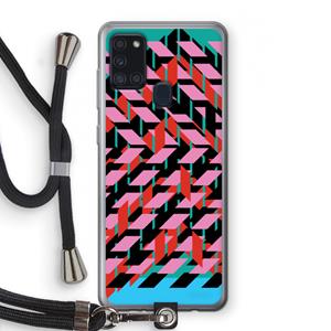 CaseCompany Skew Blush 2: Samsung Galaxy A21s Transparant Hoesje met koord
