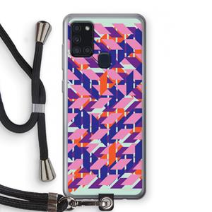 CaseCompany Skew Blush 3: Samsung Galaxy A21s Transparant Hoesje met koord
