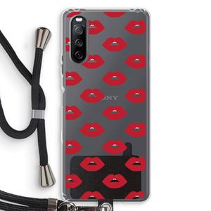 CaseCompany Lips: Sony Sony Xperia 10 III Transparant Hoesje met koord