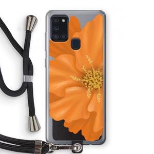 CaseCompany Orange Ellila flower: Samsung Galaxy A21s Transparant Hoesje met koord