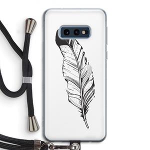 CaseCompany Pluim: Samsung Galaxy S10e Transparant Hoesje met koord