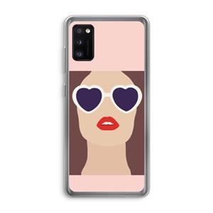 CaseCompany Red lips: Samsung Galaxy A41 Transparant Hoesje