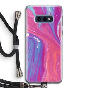 CaseCompany Paarse stroom: Samsung Galaxy S10e Transparant Hoesje met koord
