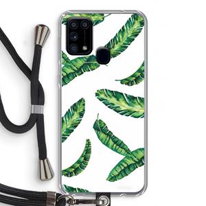 CaseCompany Lange bladeren: Samsung Galaxy M31 Transparant Hoesje met koord