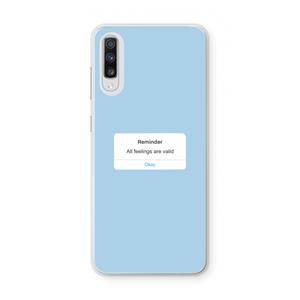 CaseCompany Reminder: Samsung Galaxy A70 Transparant Hoesje