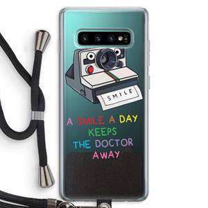 CaseCompany Smile: Samsung Galaxy S10 Plus Transparant Hoesje met koord