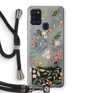 CaseCompany Sweet little flowers: Samsung Galaxy A21s Transparant Hoesje met koord