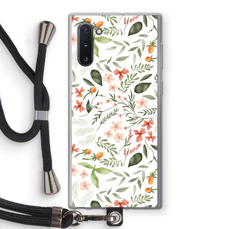 CaseCompany Sweet little flowers: Samsung Galaxy Note 10 Transparant Hoesje met koord