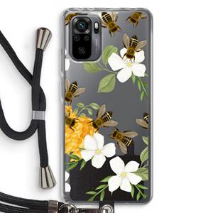 CaseCompany No flowers without bees: Xiaomi Redmi Note 10 Pro Transparant Hoesje met koord