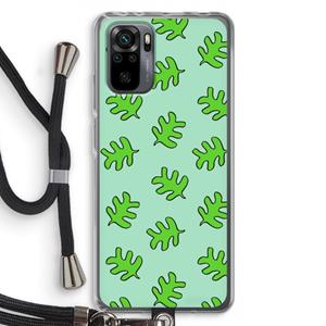 CaseCompany Groene blaadjes: Xiaomi Redmi Note 10 Pro Transparant Hoesje met koord