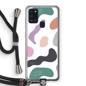 CaseCompany Memphis Shapes: Samsung Galaxy A21s Transparant Hoesje met koord
