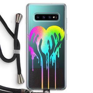 CaseCompany Hold My Heart: Samsung Galaxy S10 Plus Transparant Hoesje met koord