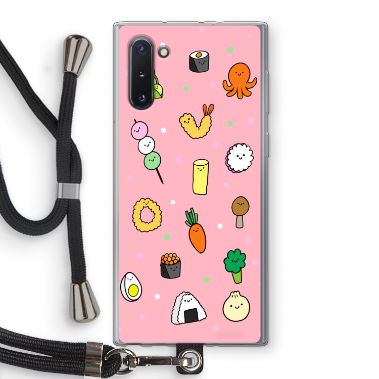 CaseCompany Happy bento friends: Samsung Galaxy Note 10 Transparant Hoesje met koord