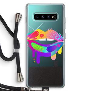 CaseCompany Lip Palette: Samsung Galaxy S10 Plus Transparant Hoesje met koord