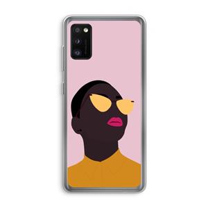 CaseCompany Yellow glasses: Samsung Galaxy A41 Transparant Hoesje
