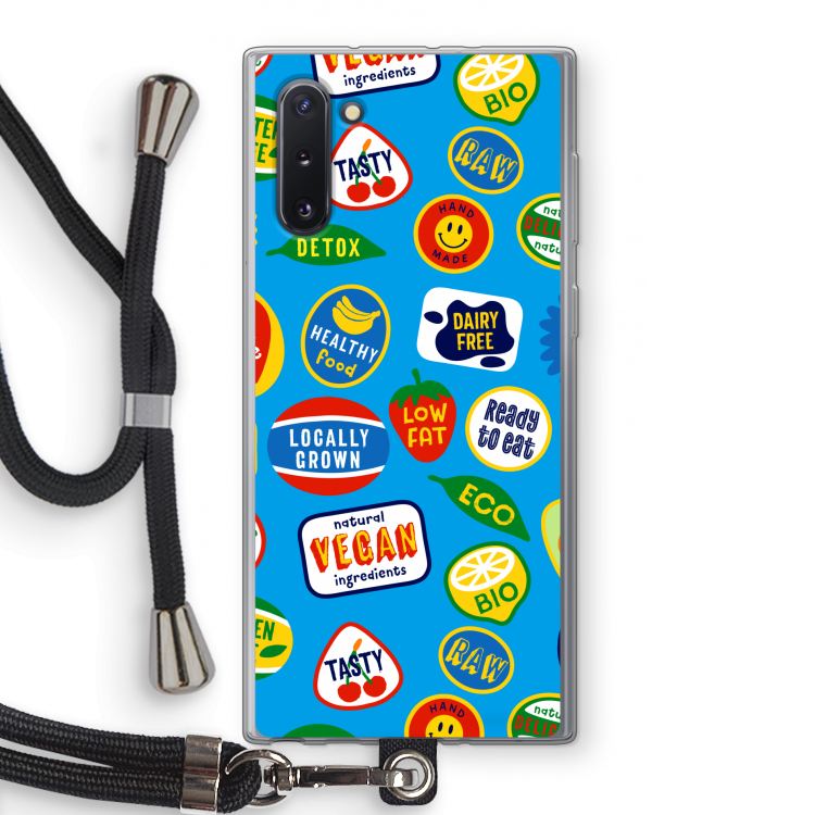CaseCompany Fruitsticker: Samsung Galaxy Note 10 Transparant Hoesje met koord