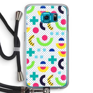 CaseCompany 8-bit N°1: Samsung Galaxy S6 Transparant Hoesje met koord