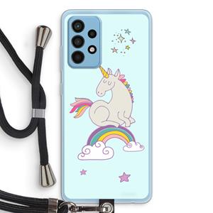 CaseCompany Regenboog eenhoorn: Samsung Galaxy A52 Transparant Hoesje met koord