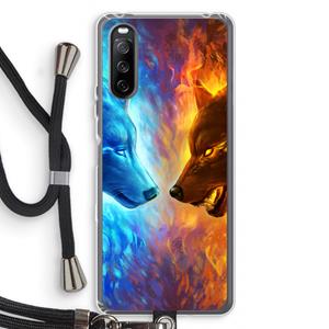 CaseCompany Fire & Ice: Sony Sony Xperia 10 III Transparant Hoesje met koord