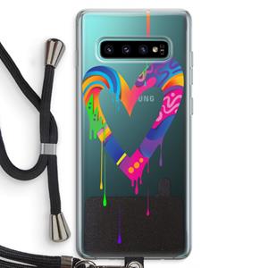 CaseCompany Melts My Heart: Samsung Galaxy S10 Plus Transparant Hoesje met koord