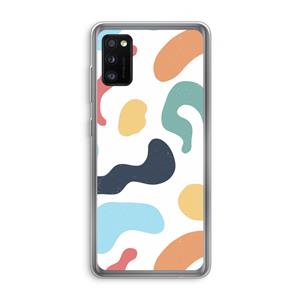 CaseCompany Memphis Shapes Blue: Samsung Galaxy A41 Transparant Hoesje