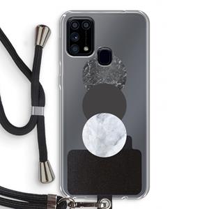 CaseCompany Marmeren cirkels: Samsung Galaxy M31 Transparant Hoesje met koord