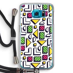 CaseCompany 8-bit N°4: Samsung Galaxy S6 Transparant Hoesje met koord