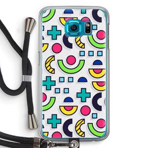 CaseCompany 8-bit N°6: Samsung Galaxy S6 Transparant Hoesje met koord
