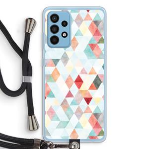 CaseCompany Gekleurde driehoekjes pastel: Samsung Galaxy A52 Transparant Hoesje met koord