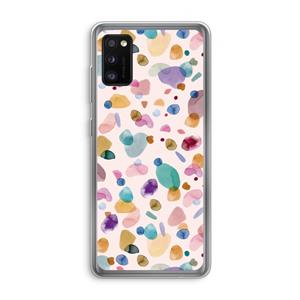 CaseCompany Terrazzo Memphis Pink: Samsung Galaxy A41 Transparant Hoesje