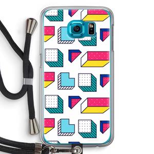 CaseCompany 8-bit N°7: Samsung Galaxy S6 Transparant Hoesje met koord