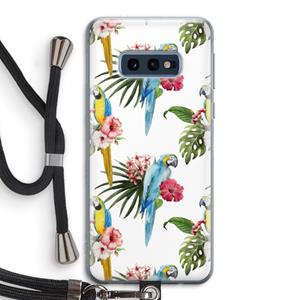 CaseCompany Kleurrijke papegaaien: Samsung Galaxy S10e Transparant Hoesje met koord