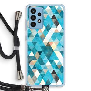 CaseCompany Gekleurde driehoekjes blauw: Samsung Galaxy A52 Transparant Hoesje met koord