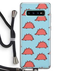 CaseCompany Dinosawrr: Samsung Galaxy S10 Plus Transparant Hoesje met koord