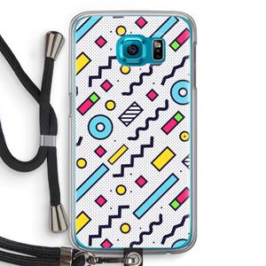 CaseCompany 8-bit N°8: Samsung Galaxy S6 Transparant Hoesje met koord