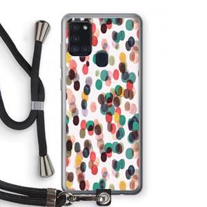 CaseCompany Tropical Dots: Samsung Galaxy A21s Transparant Hoesje met koord